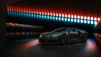 Черный Bugatti Chiron 2020