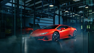 Оранжевый Lamborghini Huracan 4k 2020