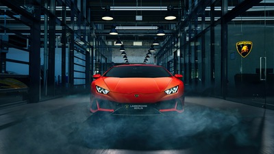 Оранжевый Lamborghini Huracan 4k Новый