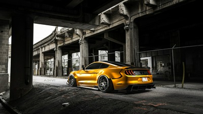 Оранжевый изготовленный на заказ Ford Mustang 4k