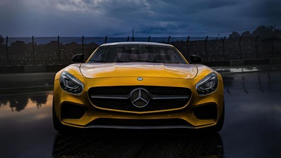 Желтый Mercedes Benz Amg 2020 4k