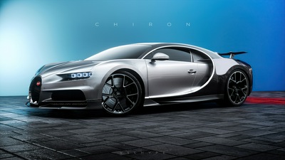 Bugatti Chiron Cgi Внешний вид спереди 4k