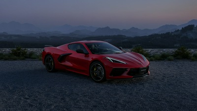 Красный Chevrolet Corvette 4k 2021