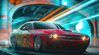 Dodge Challenger Ретро 4k