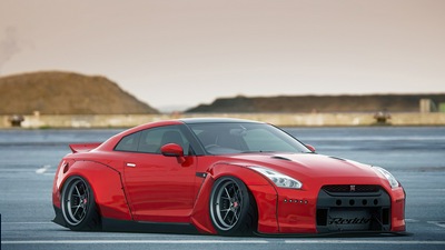 Rocket Bunny Nissan GTR Внешний вид спереди 4k