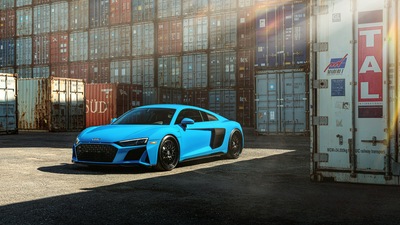 Синий Audi R8 Jenn 8k