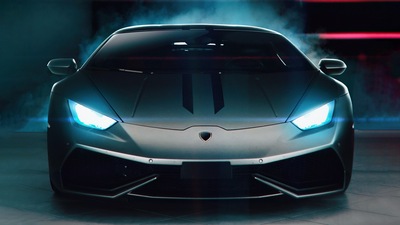 Lamborghini Светящиеся огни 4k