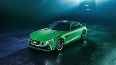 Зеленый Mercedes Amg Gtr 2021 4k