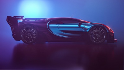 Bugatti Chiron Vision GT Вид сбоку 5k