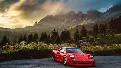 Ferrari F40 на природе 5k