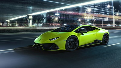 Lamborghini Huracan Evo Fluo Capsule Зеленый 4k