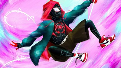 Майлз Моралес размахивает