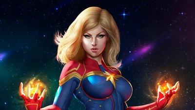 4k Арт Капитан Марвел