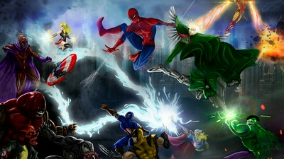 Герои Marvel против злодеев 4k
