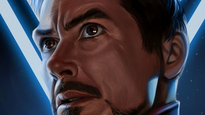 Портрет лица Железного человека 4k