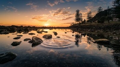 Небо Живописный пейзаж Отражение воды Скалы