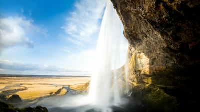 Водопад Сельяландсфосс Исландия 5к