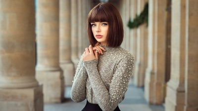 Девушка с короткими волосами 4k