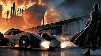 Бэтмен над Бэтмобилем
