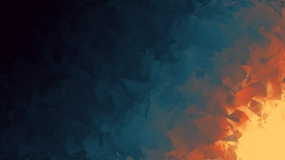 Синий Темно-желтый Абстрактный Художественный 4k