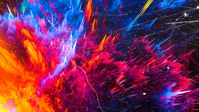 Цветные всплески Абстрактных гор 4k