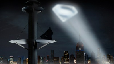 Бэтмен ищет логотип Супермена
