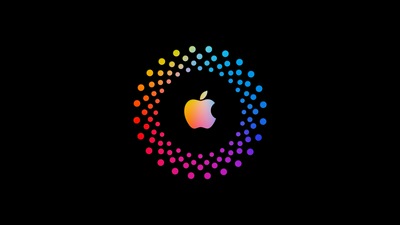 Темный круг с логотипом Apple 5k