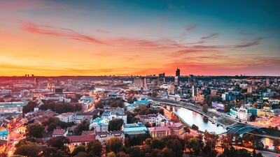 Вильнюсский городской пейзаж 4k