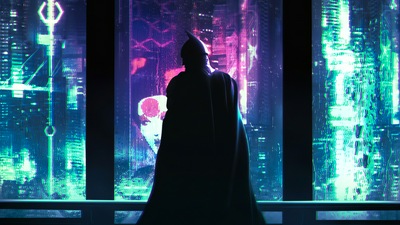 Кибер-ночной город Бэтмена 4k